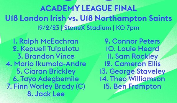 U18 side named for Academy League final